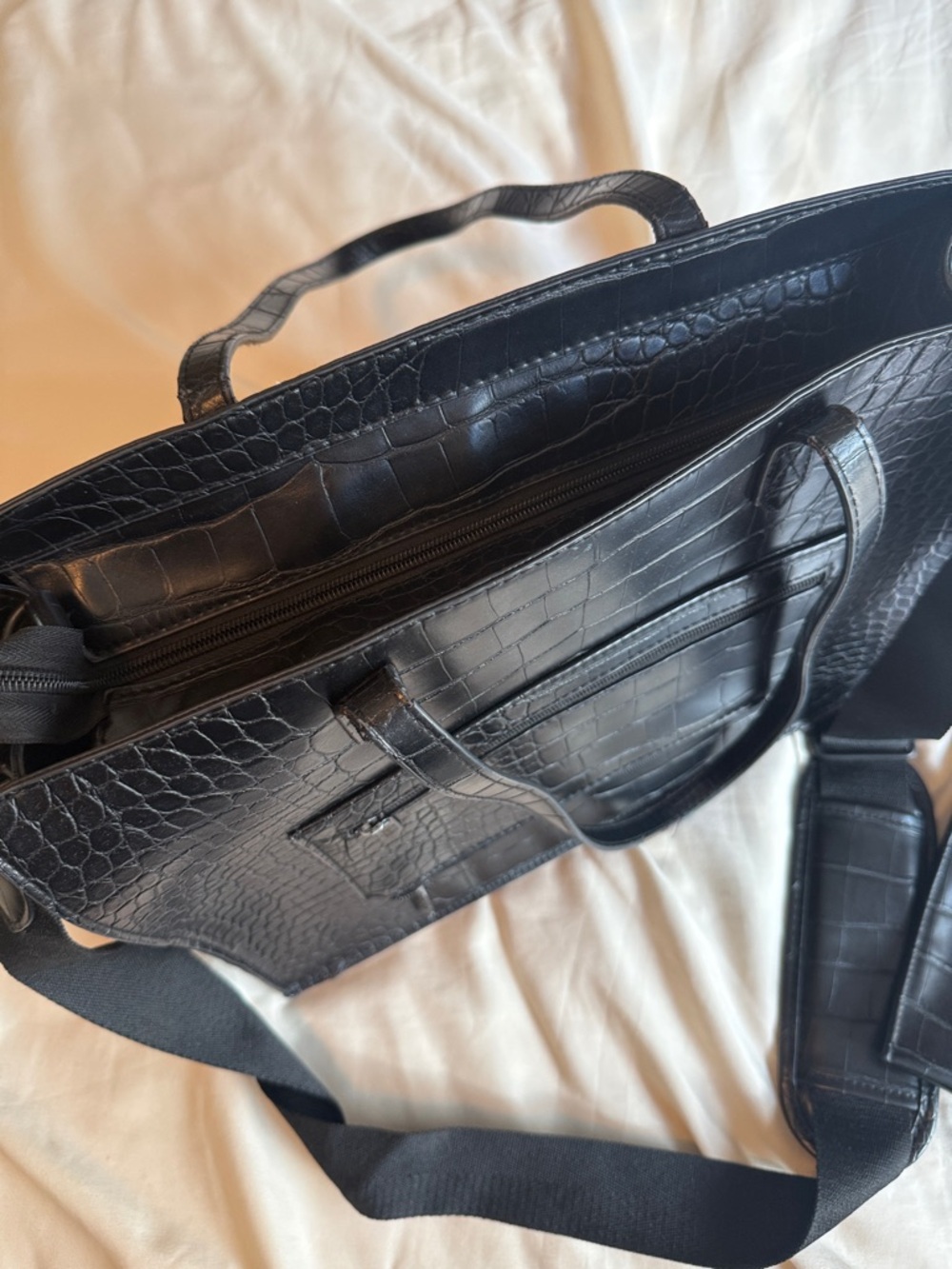 BEIS - Work Tote in Black Croc - Picture 9 of 10